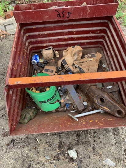 Metal bin with contents