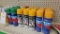 Assorted spray paints
