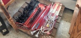 Lot of hand ratchets, sockets, socket organizer