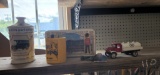 Collectible tins, tool boxes, saws, die cast