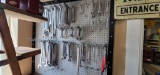 Wall lot of assorted wrenches