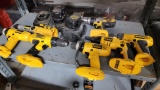 Lot - assorted Dewalt power tools with batteries