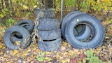 Lot - assorted truck and skidsteer tires