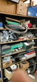 Cabinet lot - wire, hose, assorted tools