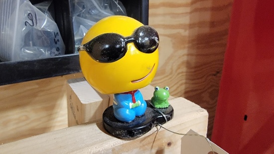 Cool Guy in Shades With Frog Pal Bobble Head