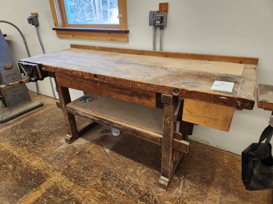 7 ft workbench with vise