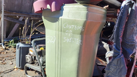 Contents of shelter plus shelter