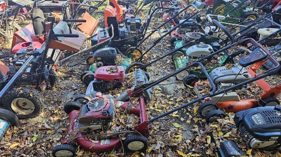 (4) Push Mowers (1) Snow Blower
