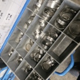 Parts Bin. - hose clamps, snap rings, rivet nuts