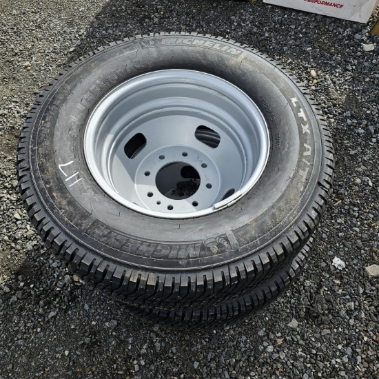 2x Michelin 245 75 17 Tires On Steel Rims