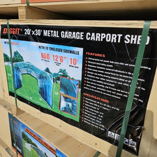 Diggit 20x30 Metal Garage Carport Shed