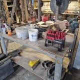 Table lot with assorted nuts and bolts