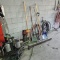 Wall lot - hand tools, oil cans
