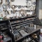 Work bench and wall lot with contents