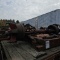 Assorted axles, metal on top of deck
