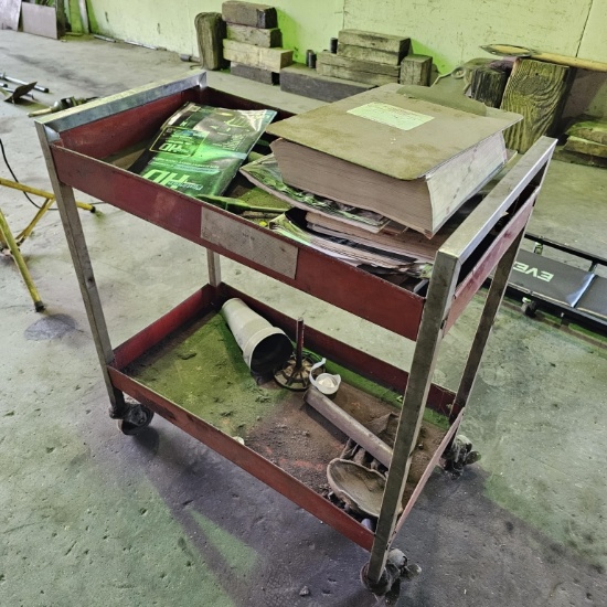 Rolling cart with contents