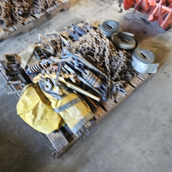 Pallet lot - chains binders and straps