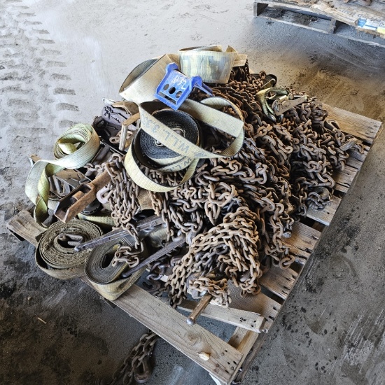 Pallet lot - chains binders and straps