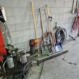 Wall lot - hand tools, oil cans