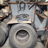 Lot - 4 tires, assoeted truck parts