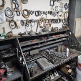 Work bench and wall lot with contents