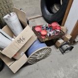 Lot - assorted caps, plugs. Lights, etc