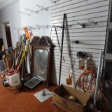Misc Lot Mirror, Cables, Yard Tools