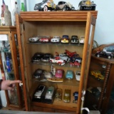 Display Case With Misc Diecast Metal Cars