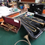 Musical Instrument Lot, Trumpet, Trombone,