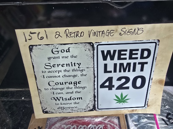 2 Retro Vintage Signs