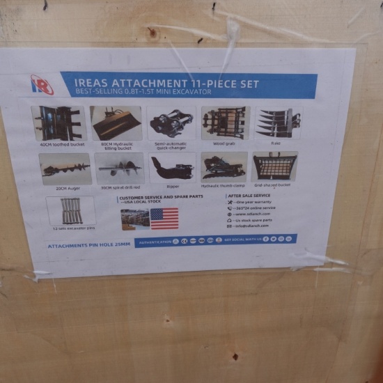 New Ireas Mini Excavator Attachment Set