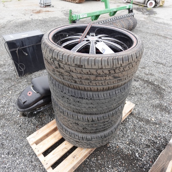 Ironman 245/30ZR22 Tires with Red Sport Wheels