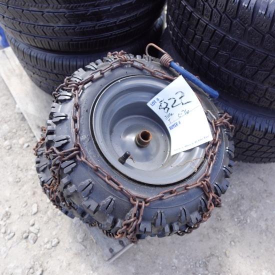 Small Tire with Chains