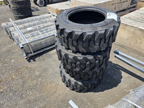 Set Of (4) Forerunner 10-16.5 Skidsteer Tires