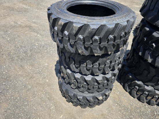 New Set Of (4) Forerunner 12-16.5 Skidsteer Tires