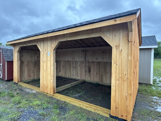 10' X 20' Pine Board And Batten Run-in Shed