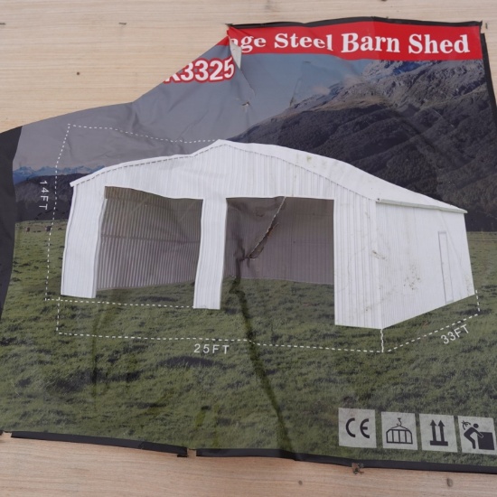 New 33ft x 25ft Double Garage Steel Barn Shed