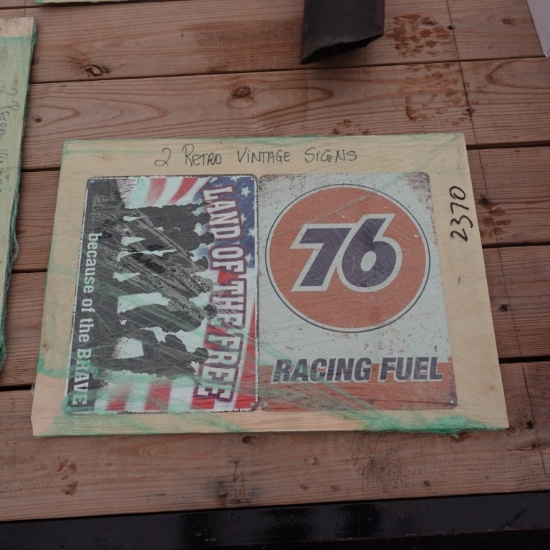 2 Retro 12in X 16in Vintage Signs