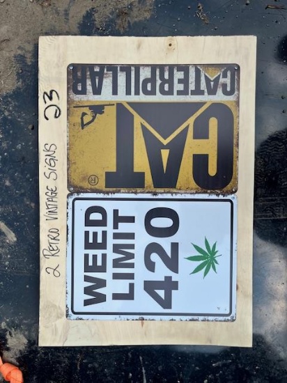 2 Retro Vintage Signs