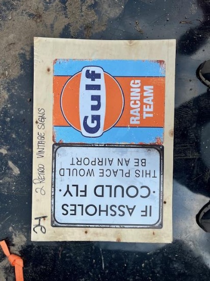 2 Retro Vintage Signs