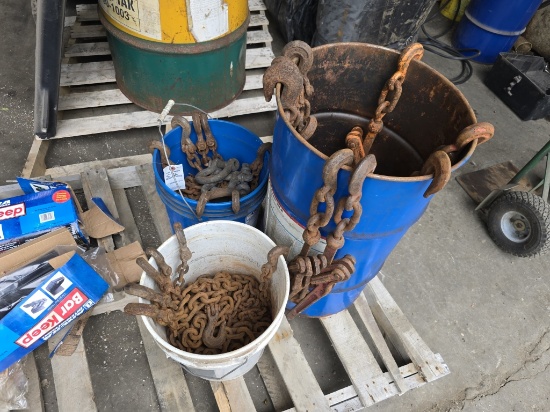 Assorted Chains Hooks And Rigging Hardware