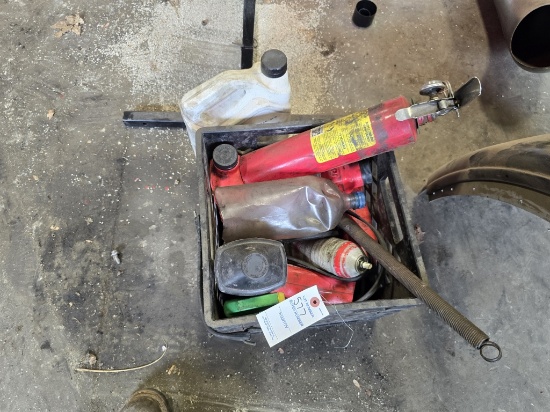 Crate of Assorted Shop Tools and Supplies