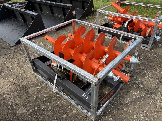 New Pabreak Skid Steer Auger W/ 3 Bits