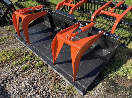 New Pabreak 80in 2cyl Skid Steer Grapple Bucket