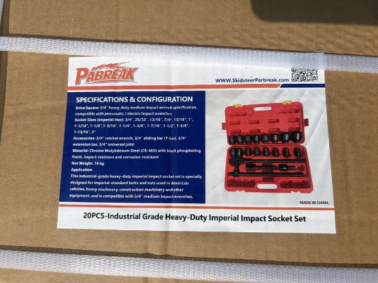 New Pabreak 20pcs HD Imperial Impact Socket Set