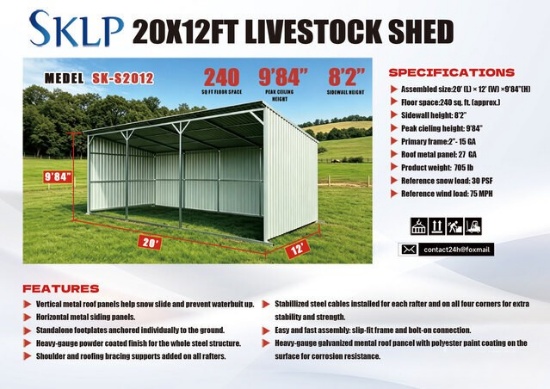 New Future 20ft X 12ft Livestock Shed