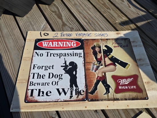 2pcs Retro 12in X 16in Vintage Signs
