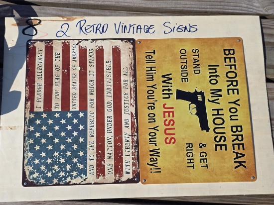 2pcs Retro 12in X 16in Vintage Signs