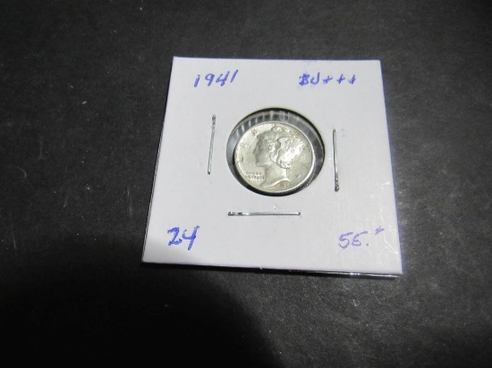 1941 MERCURY DIME BU+++ EST: 55.00