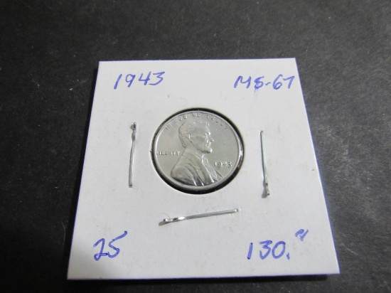 1943 STEEL PENNY GEM BU+++++++ $130.00